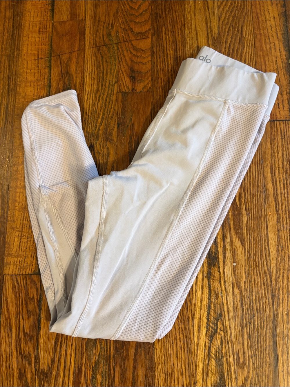 🎉ALO Yoga Light Gray Ribbed Panel Leggings